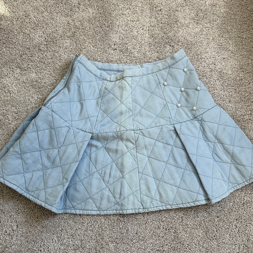NWT Stellah Faux Pearl Quilted Mini Skirt - Picture 7 of 8